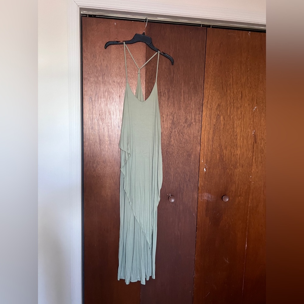 Women's Sage Green Strappy Maxi Dress